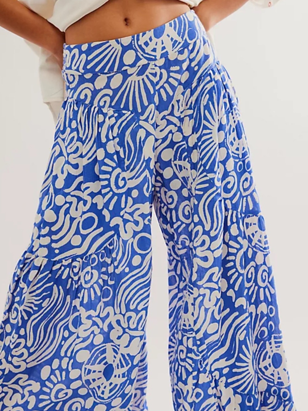 Free People Dawn On Me Wide Leg Trousers Size Medium RT $128